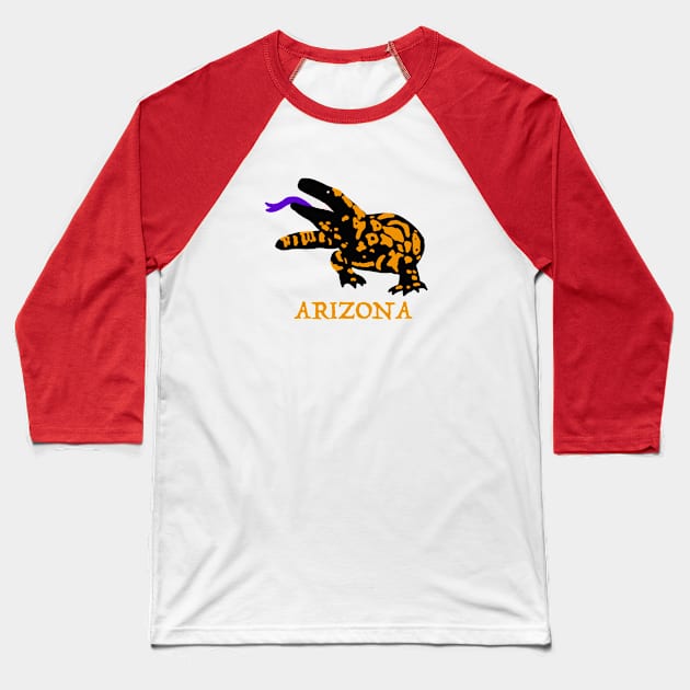 Arizona Gila monster Baseball T-Shirt by SNK Kreatures